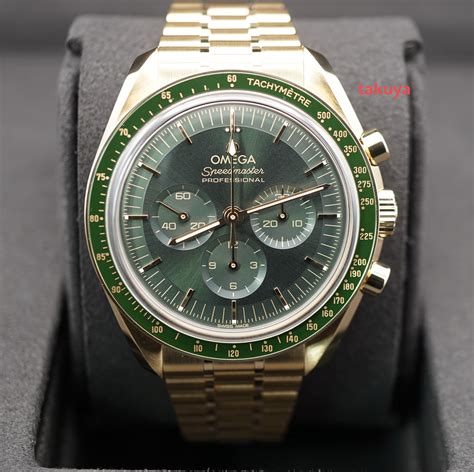 omega speedmaster professional gold green|Omega Speedmaster automatic tachymeter price.